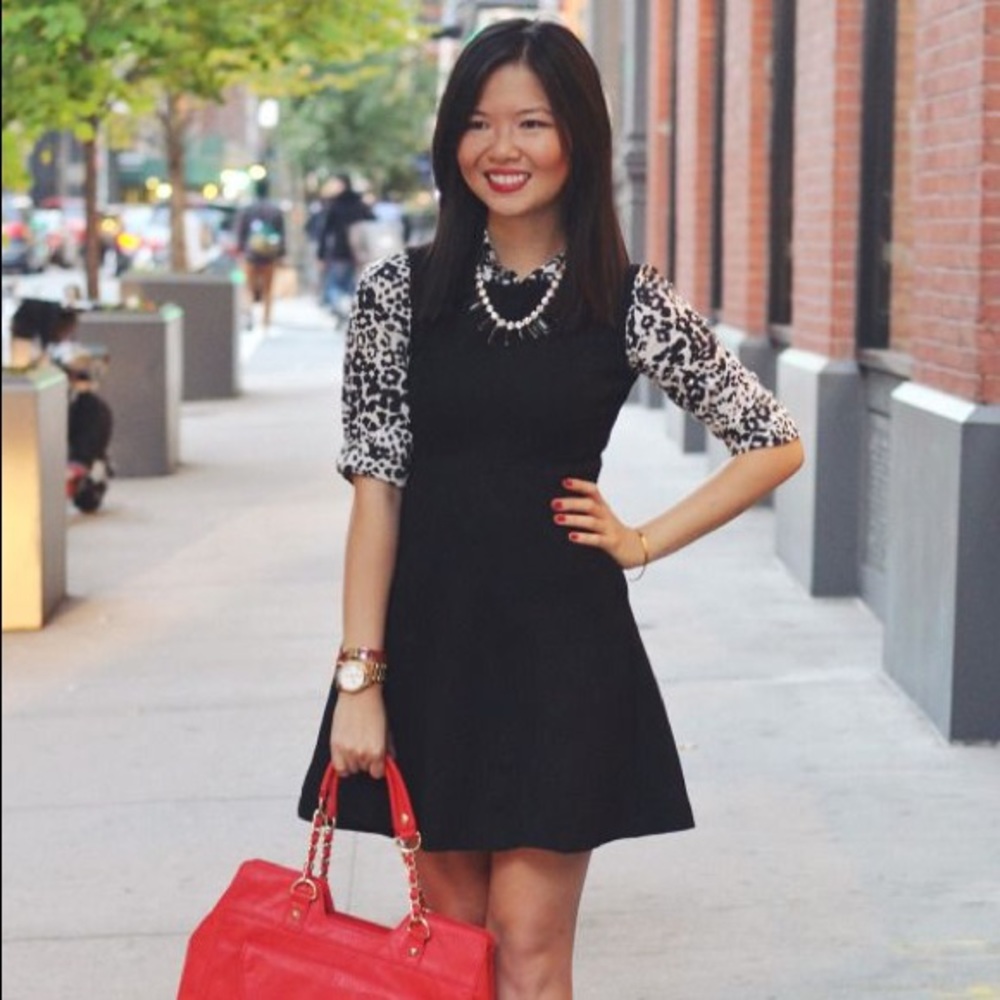 Zara Black Skater Dress - Size L